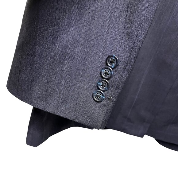 Burberry Mens Suit Jacket Blazer Sportcoat Blue Windowpane No size‎ tag - 46? - Picture 6 of 11